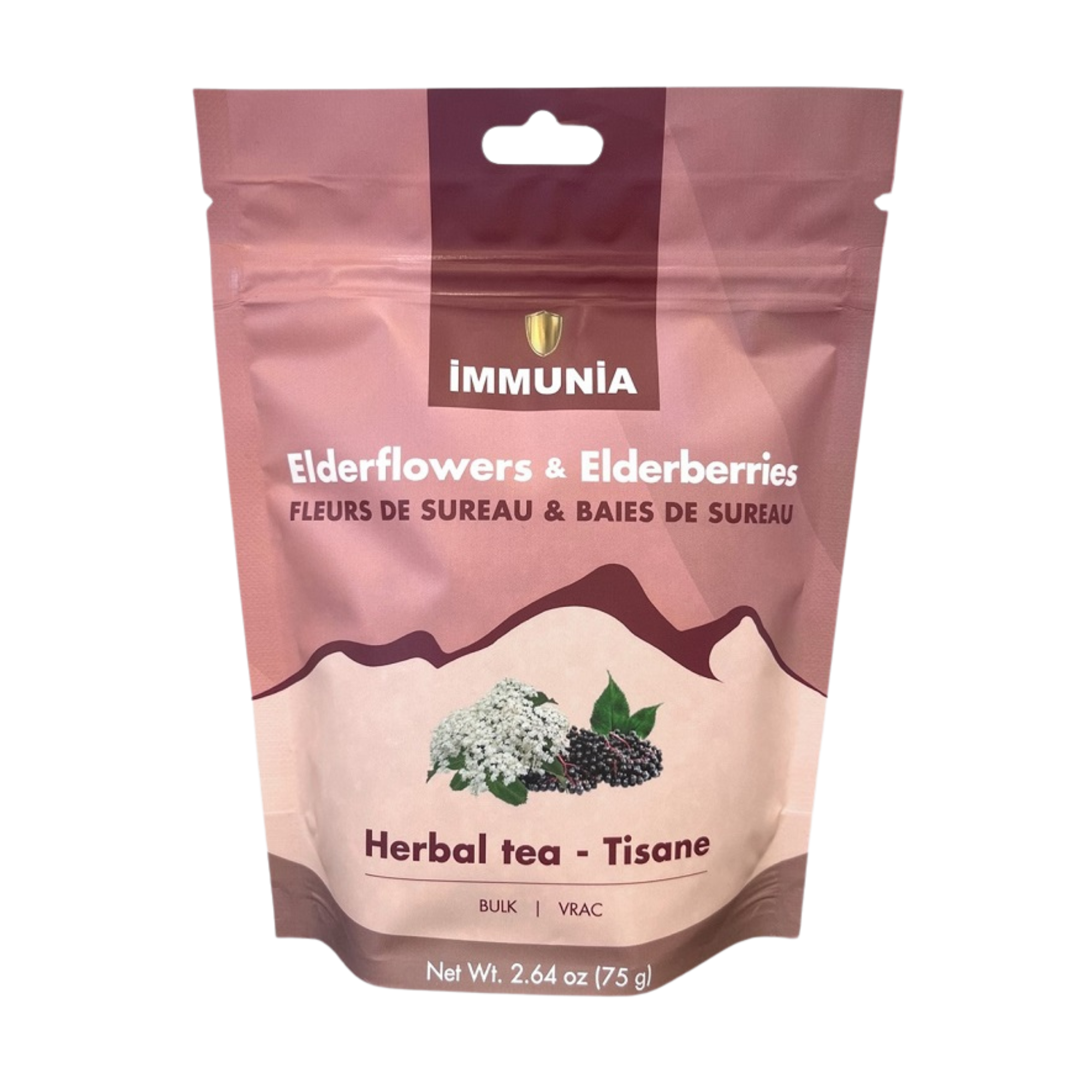 Elderflower and elderberry herbal tea 