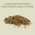 Elderflower and mint herbal tea 