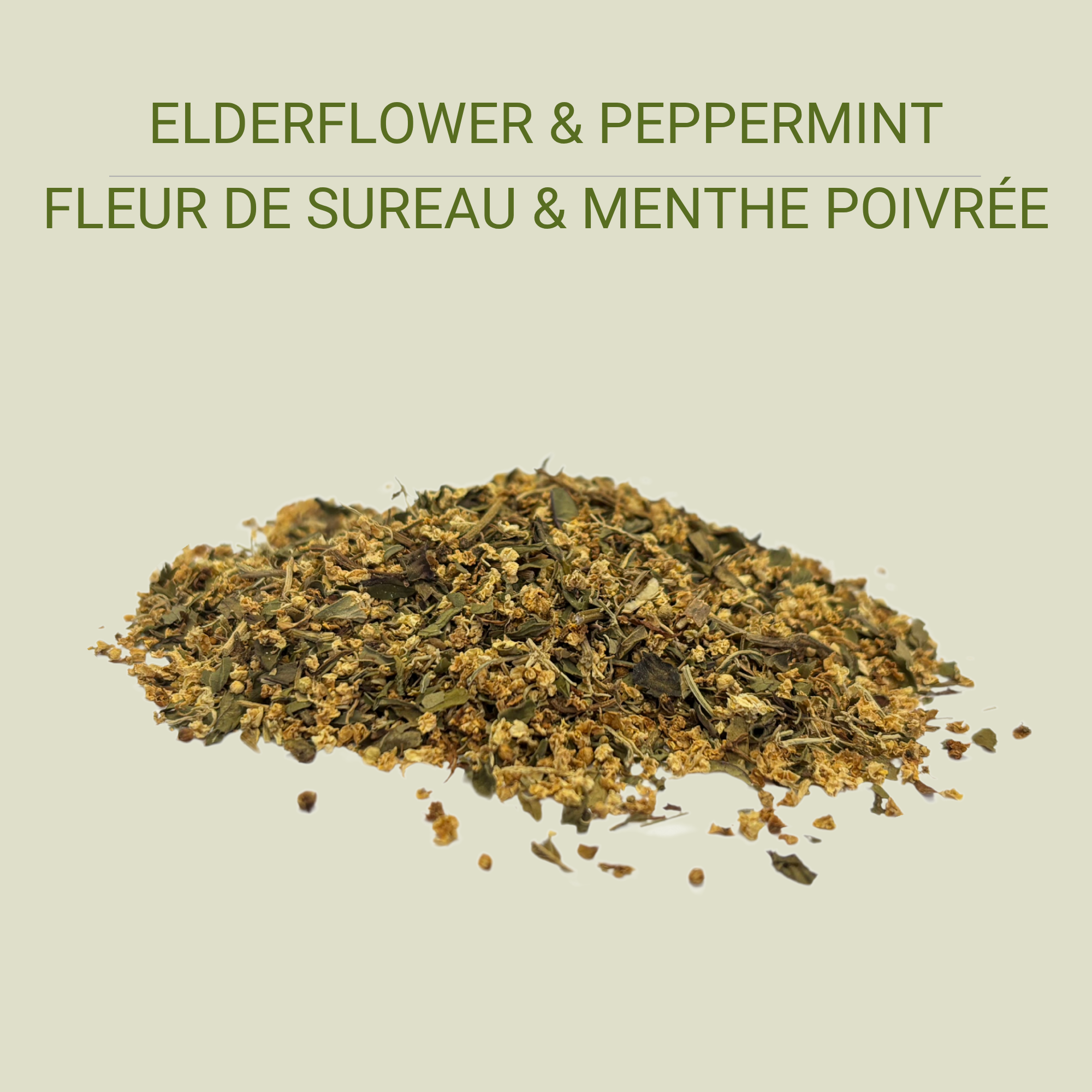 Elderflower and mint herbal tea 