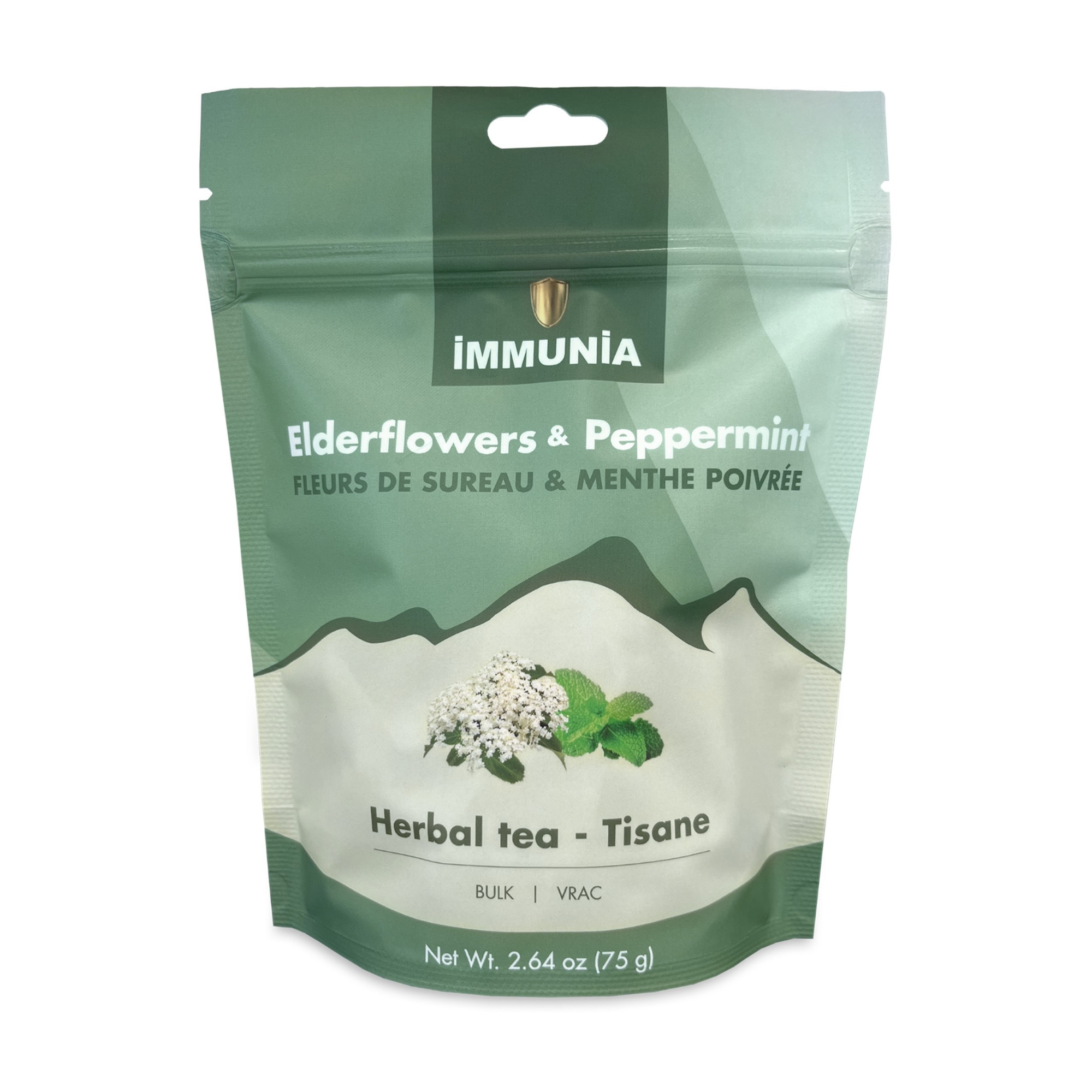 Elderflower and mint herbal tea 